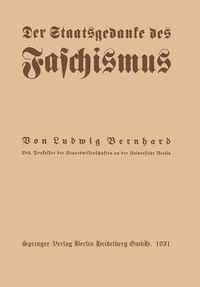 Produktbild: Der Staatsgedanke des Faschismus