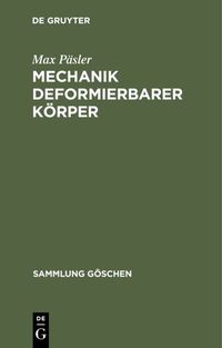 Produktbild: Mechanik deformierbarer K&ouml;rper