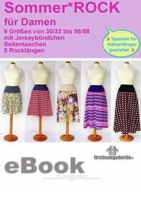 Produktbild: Sommer.ROCK Damenrock mit Seitentaschen in 5 L&auml;ngen - Schnittmuster mit N&auml;hanleitung von firstloungeberlin