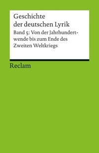Produktbild: Geschichte der deutschen Lyrik