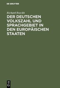 Produktbild: Der Deutschen Volkszahl und Sprachgebiet in den europ&auml;ischen Staaten