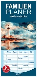 Produktbild: Familienplaner 2026 - Wellenw&auml;chter mit 5 Spalten (Wandkalender, 21 x 45 cm) CALVENDO