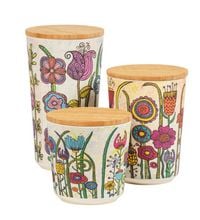 Produktbild: Vorratsdose Mod. Garden, 3er Set, aus Biokunststoff und Bambusdeckel
