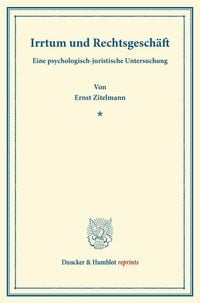 Produktbild: Irrtum und Rechtsgesch&auml;ft.