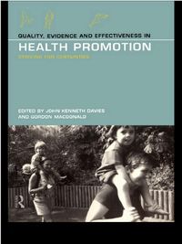 Produktbild: Quality, Evidence and Effectiveness in Health Promotion