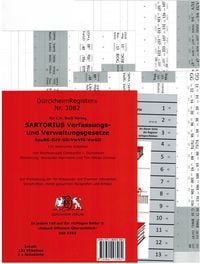 Produktbild: D&uuml;rckheimRegister&reg; SARTORIUS, Gesetze und &sect;&sect;, OHNE Stichworte