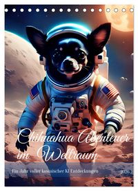 Produktbild: Chihuahua Abenteuer im Weltraum (Tischkalender 2026 DIN A5 hoch), CALVENDO Monatskalender
