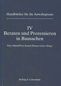 Produktbild: Band IV: Beraten und Prozessieren in Bausachen
