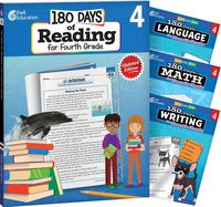 Produktbild: 180 Days(r) Reading, Math, Writing, & Language for Grade 4: 4-Book Set