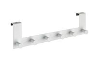 Produktbild: T&uuml;rgarderobe Mod. Celano Wei&szlig;, 6 Haken, f&uuml;r T&uuml;rfalzst&auml;rken bis 2 cm