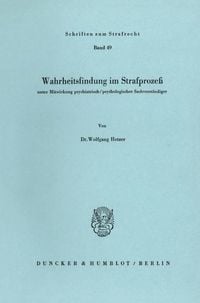 Produktbild: Wahrheitsfindung im Strafproze&szlig;.