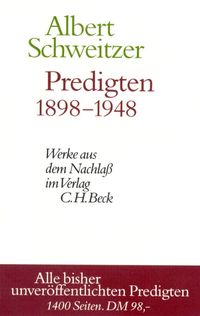 Bild vom Artikel Predigten 1898-1948 vom Autor Albert Schweitzer