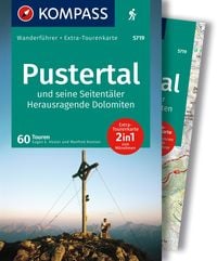 Produktbild: KOMPASS Wanderf&uuml;hrer Pustertal und seine Seitent&auml;ler, Herausragende Dolomiten, 60 Touren mit Extra-Tourenkarte