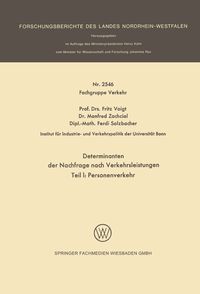 Produktbild: Determinanten der Nachfrage nach Verkehrsleistungen