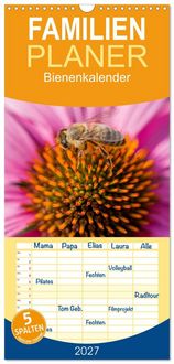 Produktbild: Familienplaner 2027 - Bienenkalender mit 5 Spalten (Wandkalender, 21 x 45 cm) CALVENDO