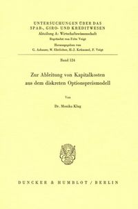 Produktbild: Zur Ableitung von Kapitalkosten aus dem diskreten Optionspreismodell.