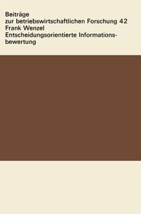 Produktbild: Entscheidungsorientierte Informationsbewertung