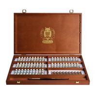 Produktbild: Schmincke HORADAM Aquarellkasten, 50 x 5 ml Super Granulation inkl. da Vinci Pinsel Gr. 12