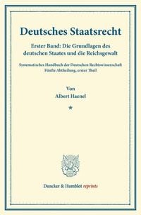 Produktbild: Deutsches Staatsrecht.