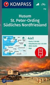 Produktbild: KOMPASS Wanderkarte 712 Husum, St. Peter-Ording, S&uuml;dliches Nordfriesland 1:50.000