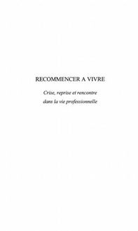 Produktbild: Recommencer a Vivre