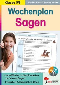 Produktbild: Wochenplan Sagen / Klasse 5-6