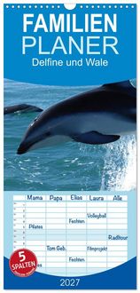 Produktbild: Familienplaner 2027 - Delfine und Wale mit 5 Spalten (Wandkalender, 21 x 45 cm) CALVENDO