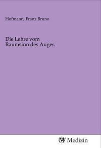 Produktbild: Die Lehre vom Raumsinn des Auges