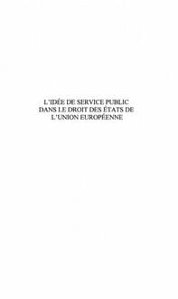 Produktbild: L'idee De Service Public Dans Le Droit des Etats De L'union Europeenne