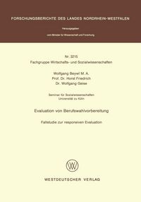 Produktbild: Evaluation von Berufswahlvorbereitung