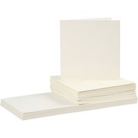Produktbild: Creativ Company Karten & Kuverts, Kartengr&ouml;&szlig;e 15x15 cm, Umschlaggr&ouml;&szlig;e 16x16 cm, 110+220 g, Naturwei&szlig;, 50er Set