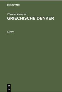 Produktbild: Griechische Denker. Band 1