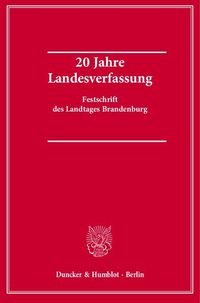 Produktbild: 20 Jahre Landesverfassung.