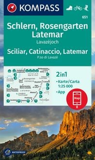 Produktbild: KOMPASS WK 651 Schlern, Rosengarten,Sciliar LZ 2023-2027