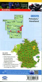 ADFC-Regionalkarte Potsdam Havelland, 1:75.000, mit Tagestourenvorschlägen, reiß- und wetterfest, E-Bike-geeignet, GPS-Tracks-Download