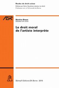 Produktbild: Le droit moral de l'artiste interpr&egrave;te