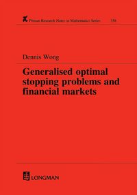 Produktbild: Generalized Optimal Stopping Problems and Financial Markets