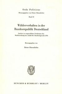 Produktbild: W&auml;hlerverhalten in der Bundesrepublik Deutschland.