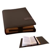Produktbild: BookSKIN Buch Einband (Gr&ouml;&szlig;enverstellbar) in Kaffee-Braun mit Lesezeichen