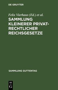 Produktbild: Sammlung kleinerer privatrechtlicher Reichsgesetze