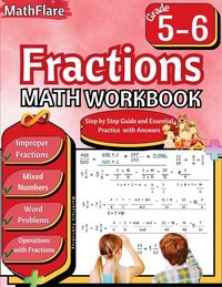 Produktbild: Fractions Math Workbook 5th and 6th Grade