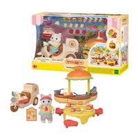 Produktbild: Sylvanian Families 5757 - Hamburger Stand, Mobiler Hamburger Imbiss mit Figur, Spielset