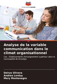 Produktbild: Analyse de la variable communication dans le climat organisationnel