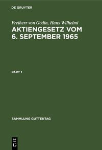 Produktbild: Aktiengesetz vom 6. September 1965