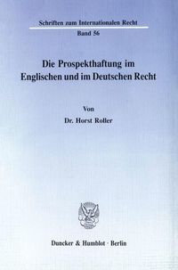 Produktbild: Die Prospekthaftung im Englischen und im Deutschen Recht.