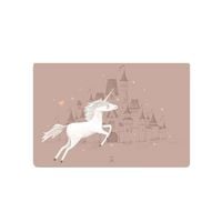 Produktbild: Scriptum Schreibtischunterlage f&uuml;r Kinder Schloss mit Einhorn altrosa - 60 x 40 cm, aus premium Vinyl