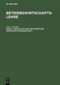Produktbild: Geschichte und Methoden der Wirtschaftswissenschaft