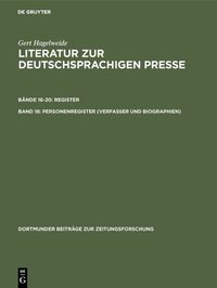 Produktbild: Personenregister ( Verfasser und Biographien )