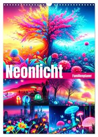 Produktbild: Neonlicht Familienplaner (Wandkalender 2026 DIN A3 hoch), CALVENDO Monatskalender