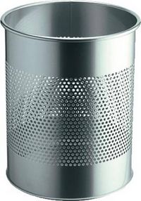 Produktbild: DURABLE Papierkorb Metall Lochdekor, silber metallic
